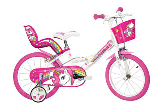 Bicicletta 16" Unicorno Bianco E Rosa