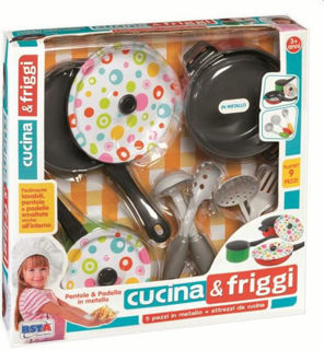Set Da Cucina In Metallo 9 Pezzi