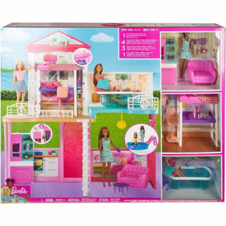 Barbie Casa Delle Bambole Villa Con 3 Bambole Ed Accessori