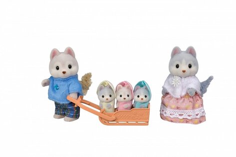 Sylvanian Families Famiglia Husky con tre gemelli