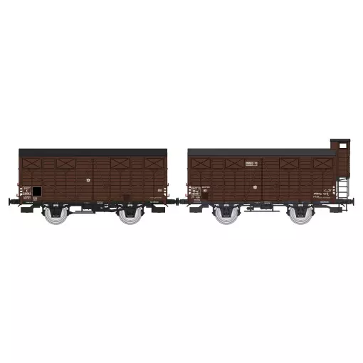 Set di 2 carri coperti OCEM 19 REE Modelli WB689 - HO 1/87 - SNCF - EP III B