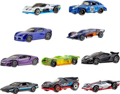 Set di auto sportive Hot Wheels da 10 pezzi