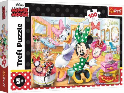 Trefl Puzzle 100 pezzi - Minnie nel salone di bellezza Disney Minnie