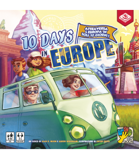 10 Days in Europe - Gioco da Tavolo Educativo per Famiglie, Strategia e Avventura per 2-4 Giocatori, Età 8+, 30 Minuti di Diver