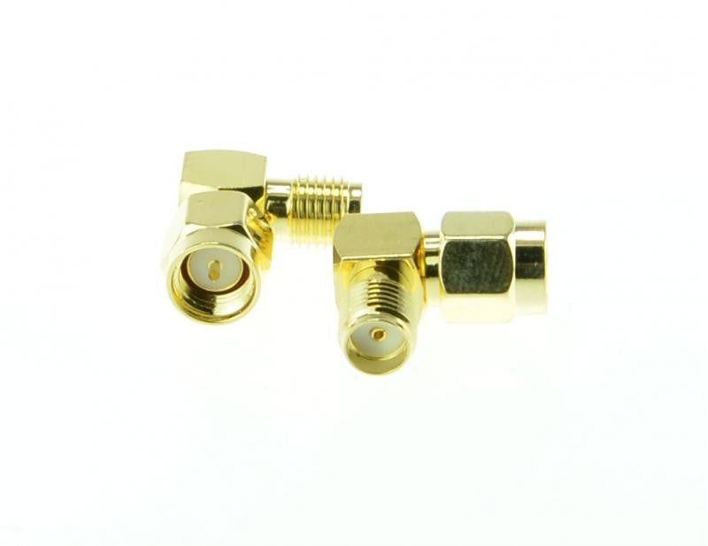 2pcs SMA Jack to SMA Plug Right Angle Adapter for Antenna