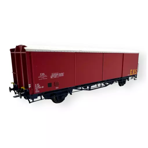 Wagon couvert EVS, Hss, rouge/bleu, parois planes - LS Models 30691 - HO 1/87 - SNCF - Ep IV - 2R