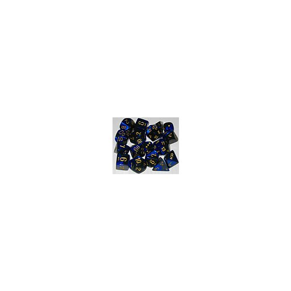 dado Gemini Black-Blue/gold confezione da 7 pezzi CHX26435