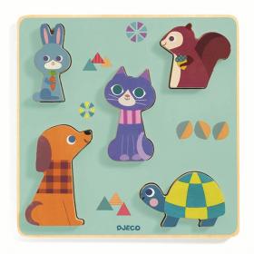 Puzzle Djeco Moustacha Incastro Animali