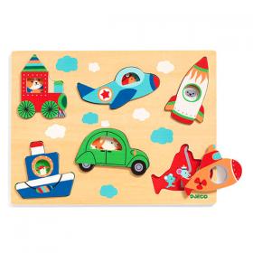 Djeco Puzzle di Legno Coucou Vroom
