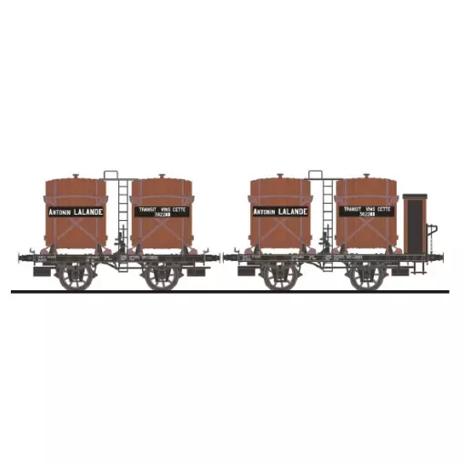 Set di 2 carri acciarino ANTONIN LALANDE - Makette 4515 - HO 1/87 - SNCF - EP II - 2R