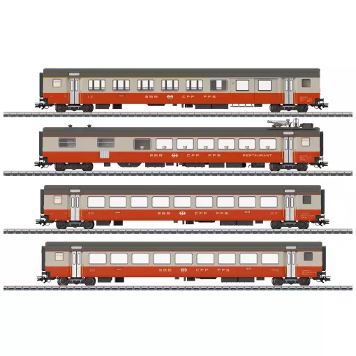 Coffret de voitures voyageurs Swiss Express - Märklin 42190 - CFF/SBB/FFS - HO 1/87 - Ep. IV