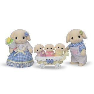 Sylvanian Families Famiglia Flora conigli con tre gemelli