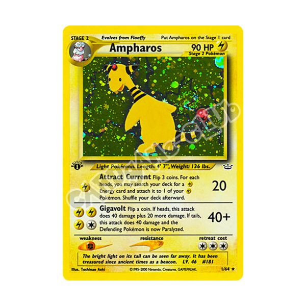 01 / 66 Ampharos rara foil 1st edition (EN) -NEAR MINT-