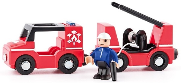Carrozze Woody Track - Vigili del fuoco, 4 pz