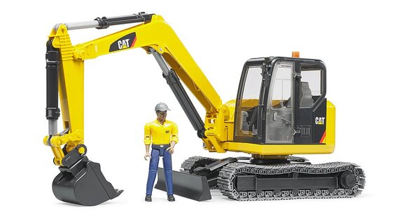 Bruder 02466 Miniescavatore cingolato CATERPILLAR con figurina