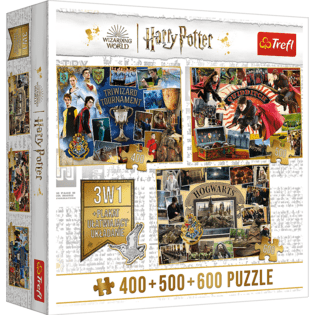 Trefl Puzzle Harry Potter Tournament 3v1 400 + 500 + 600 pezzi