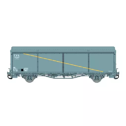 Wagon couvert EVS HS, toit haut, gris à bande jaune - LS Models 30681 - HO 1/87 - SNCF - Ep IV - 2R