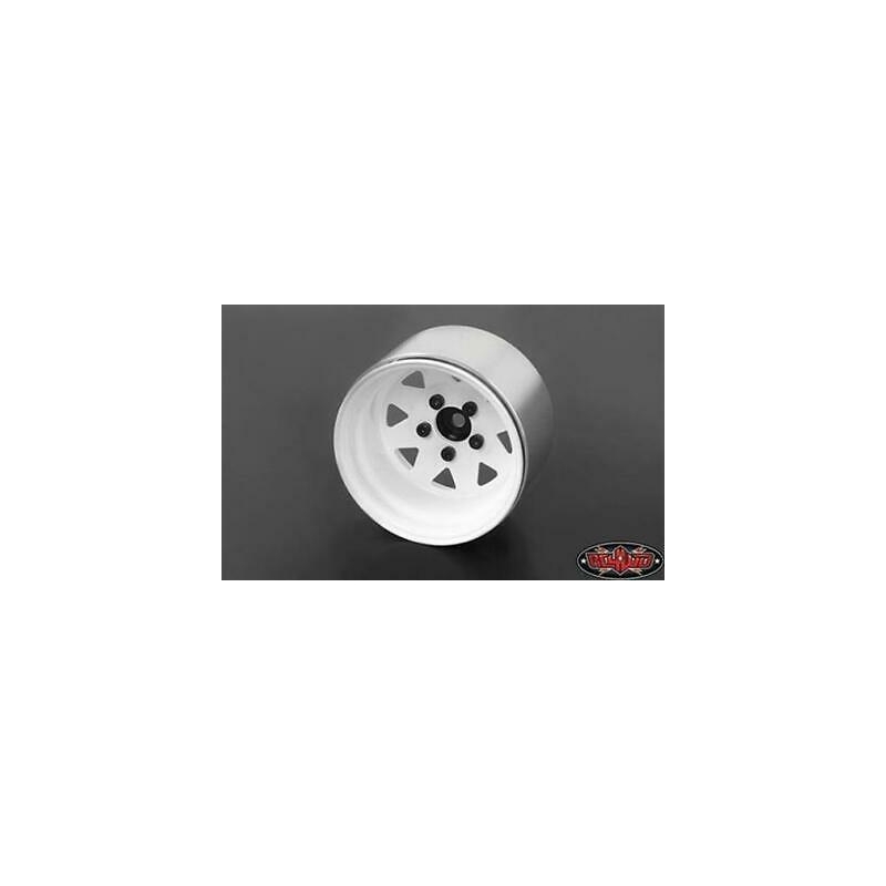 5 Lug Deep Dish Wagon 1.9" Steel Stamped Beadlock Wheels (White)