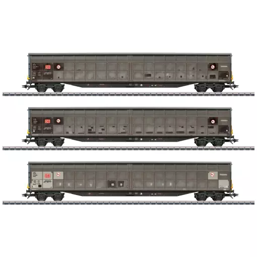 Coffret de wagons à parois coulissantes Habbins 354 - Märklin 48067 - DB AG - HO 1/87 - EP. VI - 3R