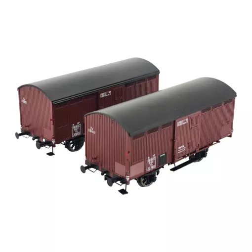 Set di 2 carri primeurs rossi 10T REE MODELES WB761 - SNCF HO 1/87 - EP II