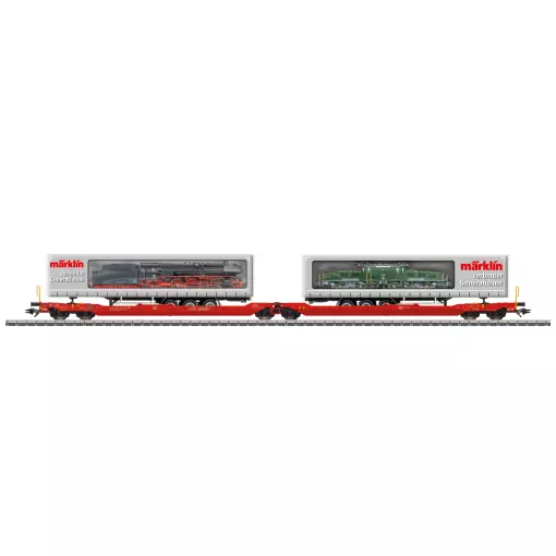 Coffret de wagons Double wagon-poche Sdggmrss 738 - Märklin 47477 - DB AG - HO 1/87 - EP. VI - 3R