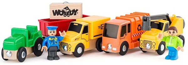 Woody Set di macchinine - Veicoli commerciali, 8 pz