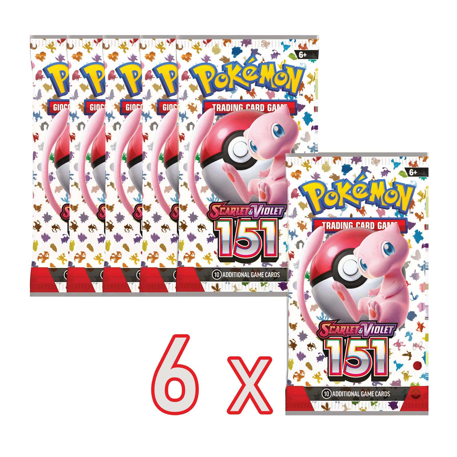 6 Bustine Scarlatto e Violetto - 151 - ENG - 10 Carte POKEMON