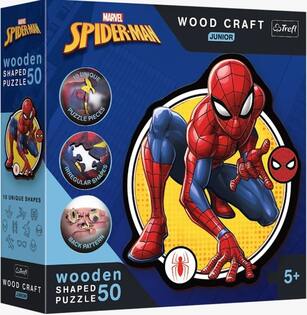 Trefl Puzzle in legno Junior 50 pezzi - Il potere di Spiderman