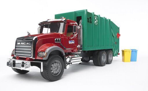 Bruder 2812 MACK Camion della spazzatura Granit verde