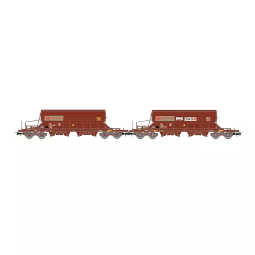 Set di due carri tramoggia F-ERSA "Ermewa Chemoil" - Jouef HJ6228 - HO 1/87 - SNCF - EP VI - 2R