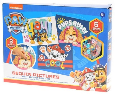 Mosaico Paw Patrol 3 tipi di immagini 21x15 cm con paillettes e colla