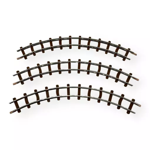 Set di 3 binari curvi a 60 gradi con raggio di 140 mm