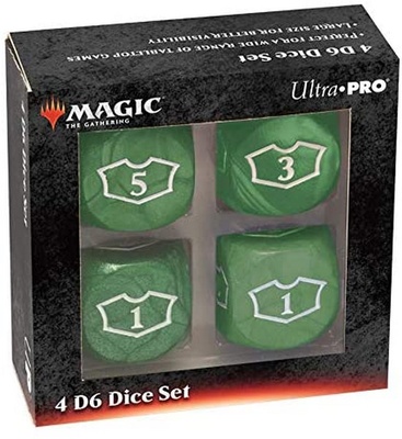 Ultra Pro SET 4 DADI D6 22 mm MANA VERDE Green Magic the Gathering