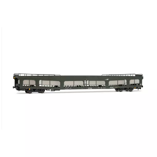 Wagon porte-autos DD DEV 66 vert avec parois de protection semi-transparentes, logo “Casquette” - Jouef HJS4211 - HO 1/87 - SNCF - Ep V - 2R