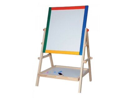 Lavagna magnetica bifacciale Woody con ripiano