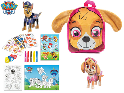 Set creativo Paw Patrol con pastelli, adesivi e libri da colorare nello zaino di Skye