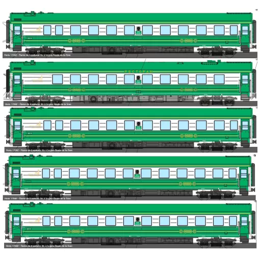 Rame de 5 voitures "Route de la Soie" Heris 17092 - HO : 1/87 - Private - EP IV