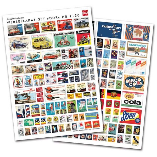 Busch - Werbeplakat-set Ddr H0 (5/19) * (Bu1130)