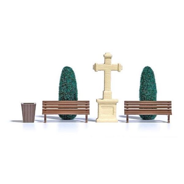 Busch - Steinkreuz & Lebensbäume N (Bu8110)