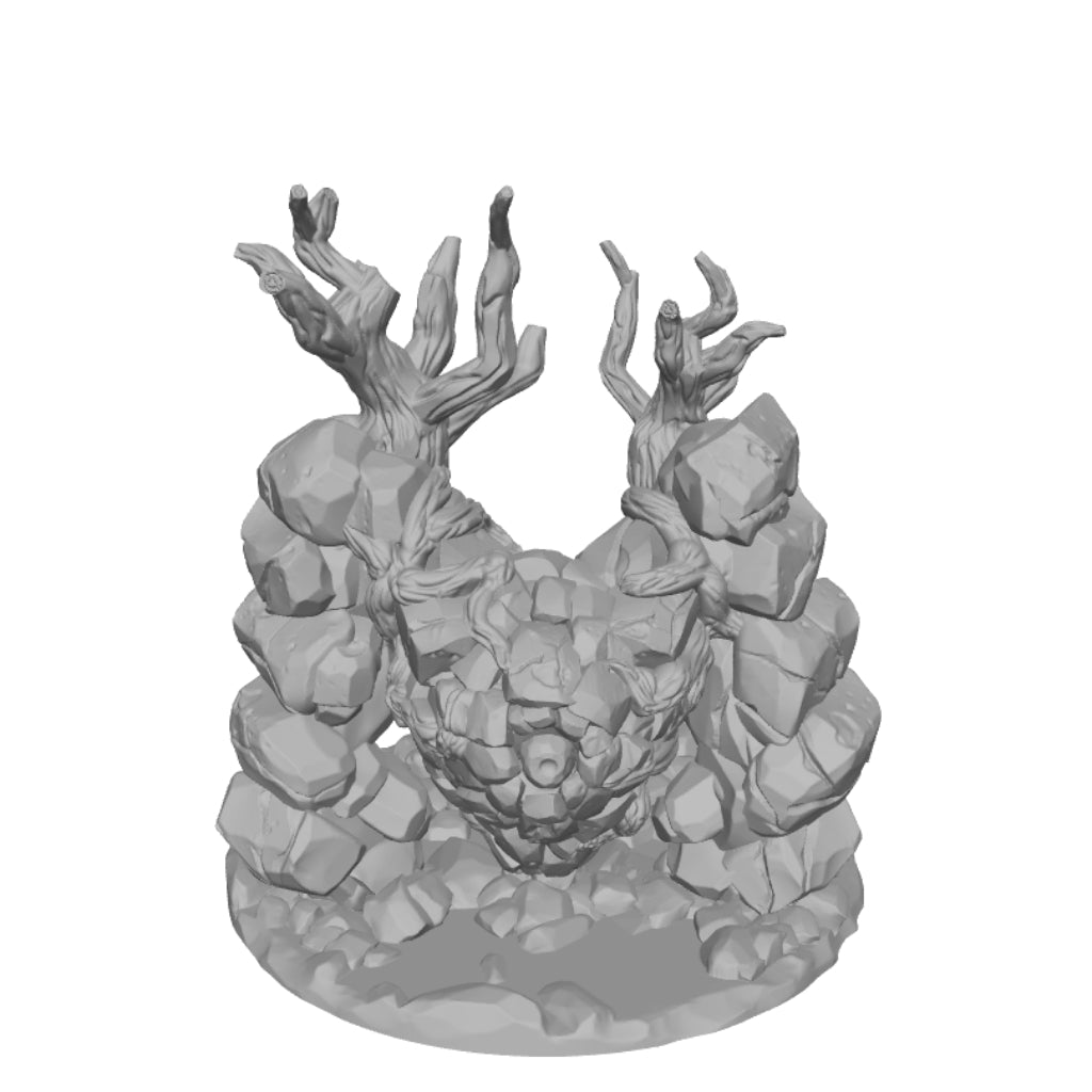 Golem di terra e pietra elementale natura miniatura