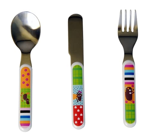 Set 3 Posate Acciaio Inox e Melamina - Ebulobo - Art. E20010