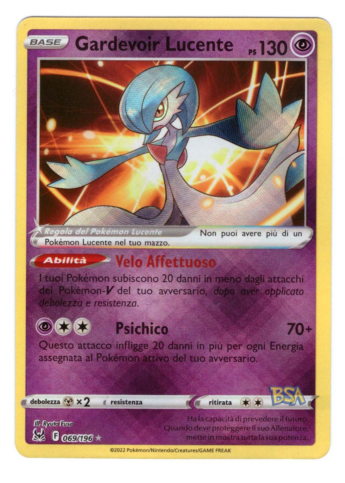 Gardevoir Lucente 069/196 Rara Holo ITA - MINT - Carta POKEMON Spada e Scudo Origine Perduta