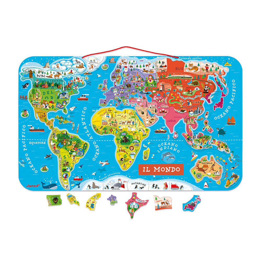 Puzzle Magnetico: Mappa Magnetica del Mondo - Janod - Art. 05513