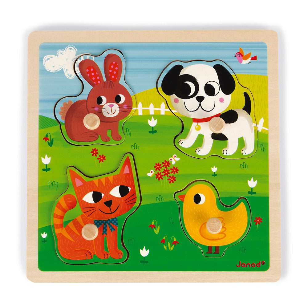 Puzzle Tattile Sensoriale: I miei primi Animali - Janod - Art. 07080