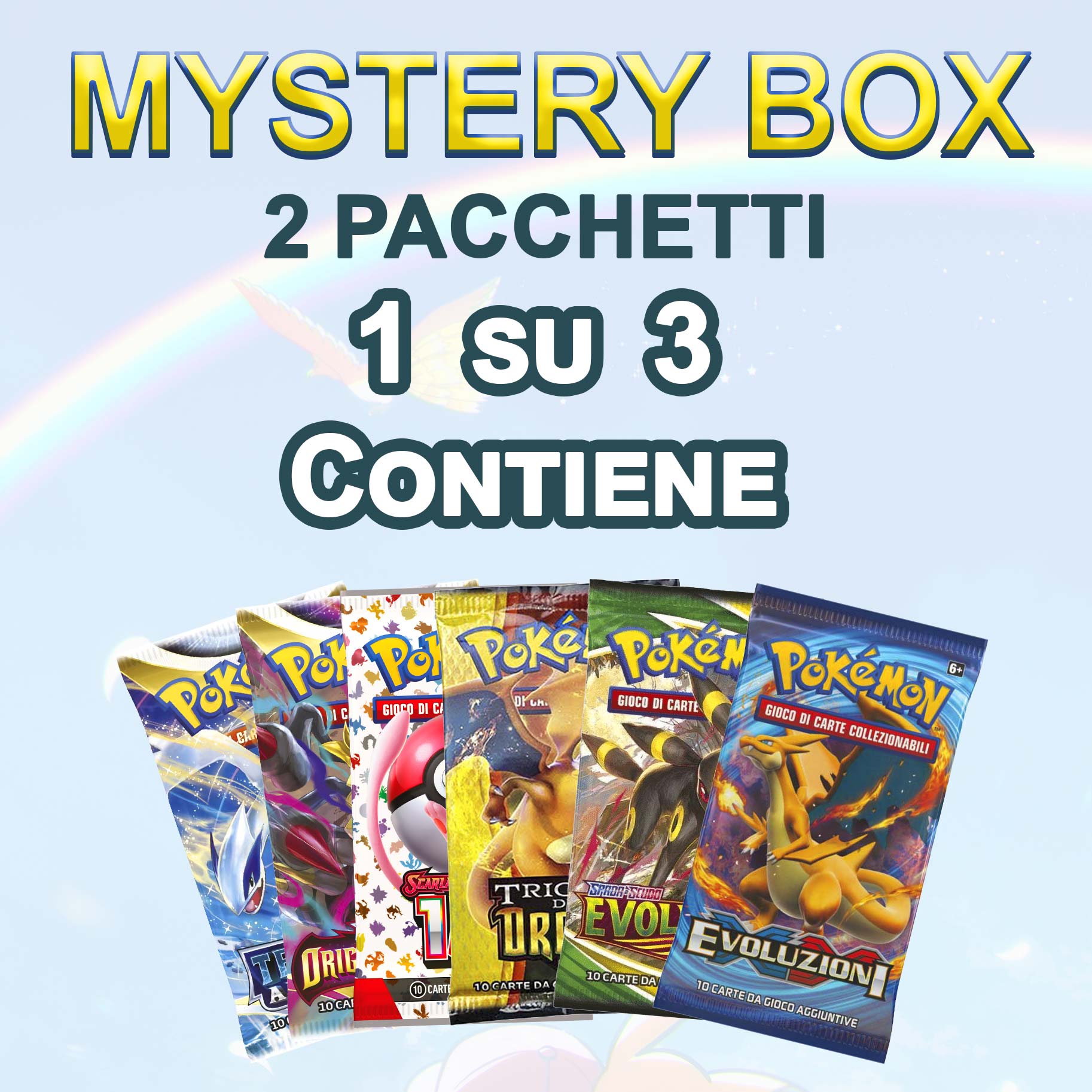 Mystery Mini Tin Box da 2 bustine - v1 - XY - Sole e Luna - Spada e Scudo - Scarlatto e Violetto - Artwork Casuale - ITA
