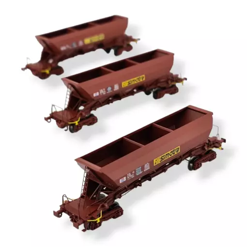 Set di 3 carri tramoggia EX - REE MODELS NW-269 - N 1/160 - SNCF - EP V - DC