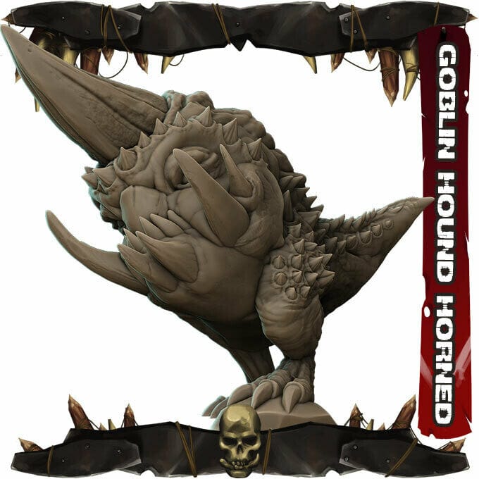 Abominio Mastino cornuto mostro cacciatore di goblin miniatura 3d resina