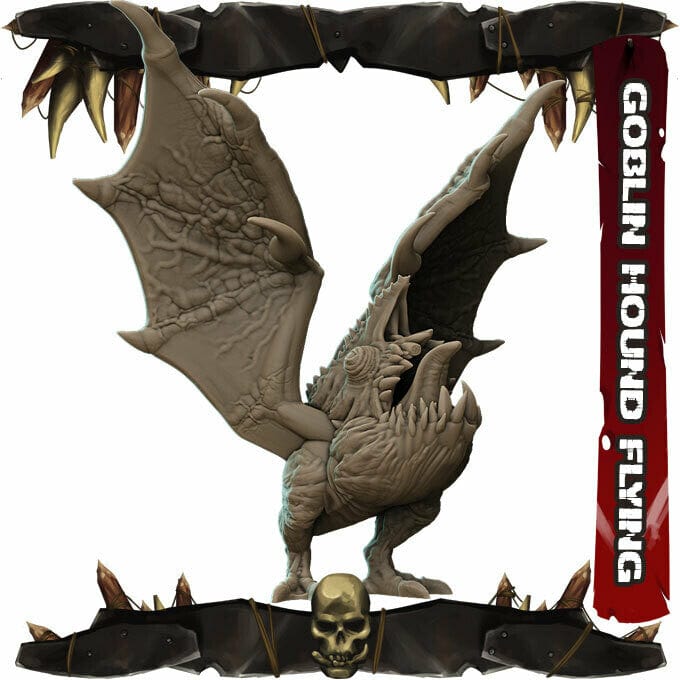 Abominio Mastino volante mostro cacciatore di goblin miniatura 3d resina