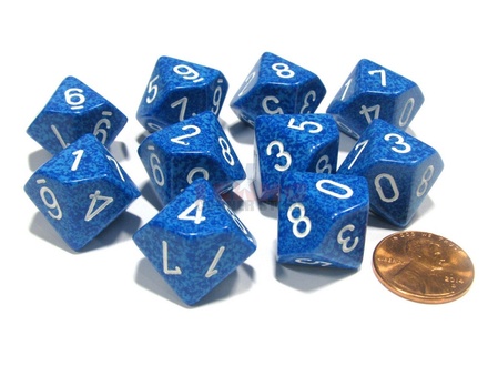10 d10 Dice Chessex SPECKLED WATER 25106 Dadi
