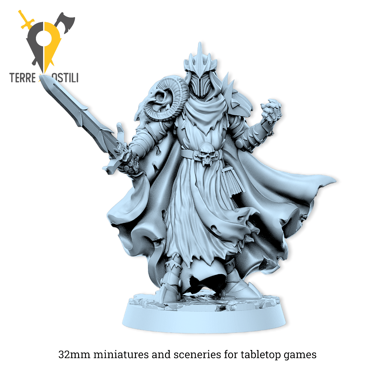 Agmoth paladino oscuro antipaladino warlock mago guerriero lotr anelli | miniatura 3D resina | Terre Ostili